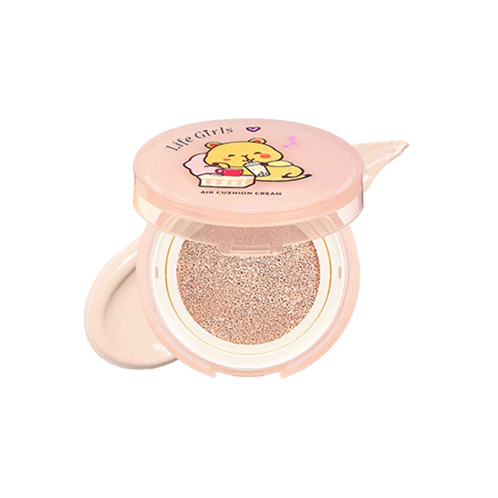 

Pore-covering, blemish-concealing cushion foundation. High coverage, doesn t transfer to masks, creates a milky mist-like finish, waterproof, and