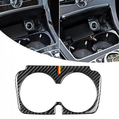 Auto Carbon Fiber Water Cup Holder Cover Trim For Mercedes-Benz C Class W205