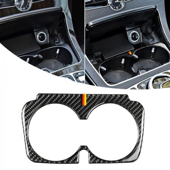

Auto Carbon Fiber Water Cup Holder Cover Trim For Mercedes-Benz C Class W205