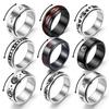 Trendy Punk Anxiety Ring for Women And Men with Moon Design Stainless Steel Anti-Stress Fidget Ring Fashionable Rotating