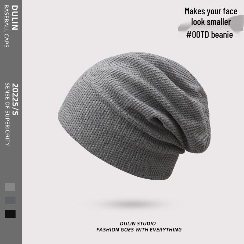 Women's 2023 Small Brim Stacked Beanie: Autumn/Winter Head-Wrapping Wool Hat for a Slimmer Look