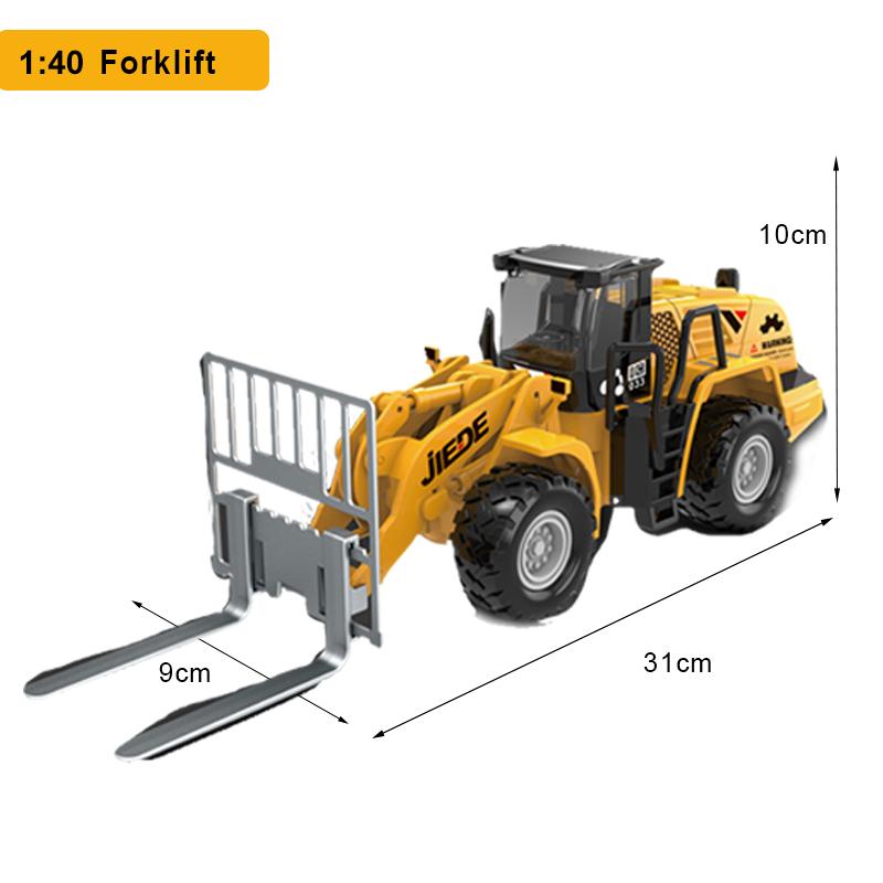 1:40 Engineering Truck Model Rescue Car Transporter Excavator Bulldozer Crane Mixer Play Construction Collection Toys For Kids