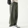 Pantalones de trabajo para hombre, pierna ancha, estilo Retro, transpirables, versátiles, largos, sueltos, de Color sólido, pantalones rectos que combinan con todo