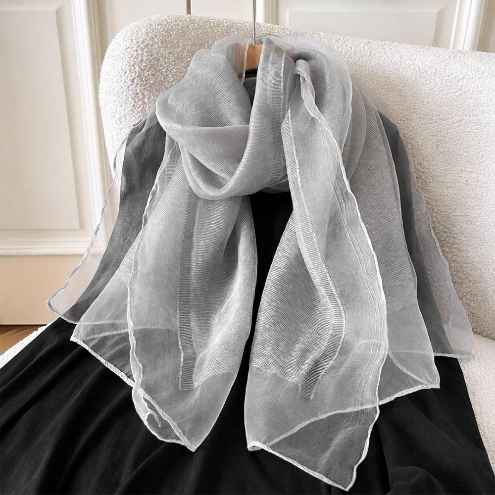 Mesh Warm Shawl Solid Color Hijab Scarf Elegant Wraps Autumn and Winte