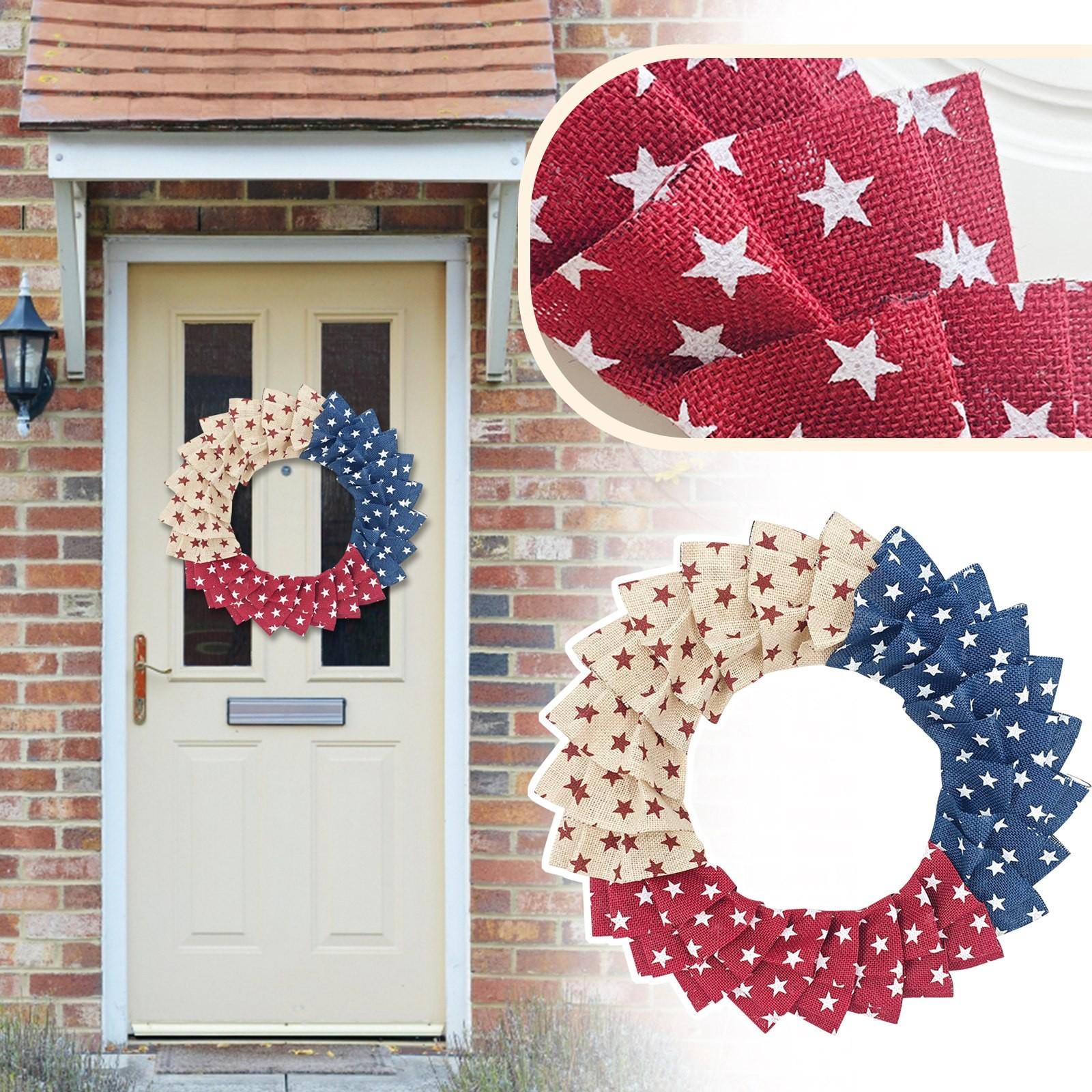 Hanging Door Sign, Wooden Independence Day Doorplate, Wreath One Size белый