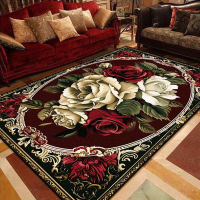 European Luxury Living Room Decoration Carpet Gorgeous Bedroom Sofa Side Large Area Rugs Cloakroom Non-slip Floor Mats Washable