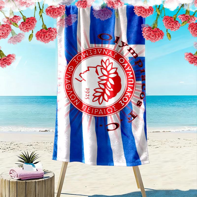 Olympiacos Print Beach Towel, Large Soft Quick Dry Towel for Beach Camping Swimming
