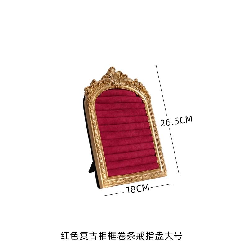 Vintage Jewelry Storage Shelf Velvet Earring Ring Shelves Jewelry Frame Display Shelves Home Decoration Display Cabinet