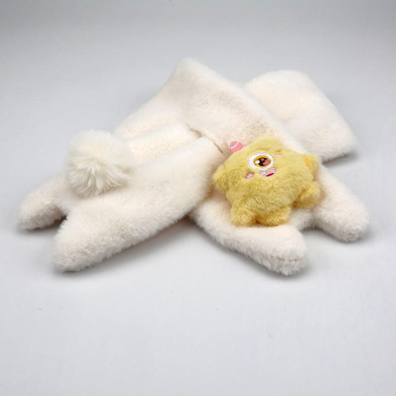 

Новый осенне-зимний шарф, милый, модный, универсальный, однотонный, панда, плюшевый, теплый шарф, женский шарф 83-13cm