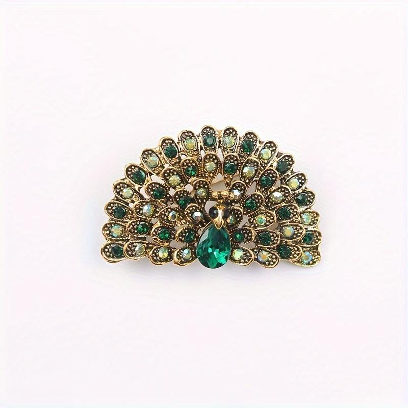 Luxury and Fashionable Peacock Open Screen Brooch, European and American Retro Colored Enamel Pin Accessories