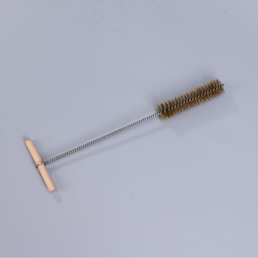 Wood Handle Copper Wire Pipe Brush - Rust Removal, Polishing, Deburring Steel Wire Brush