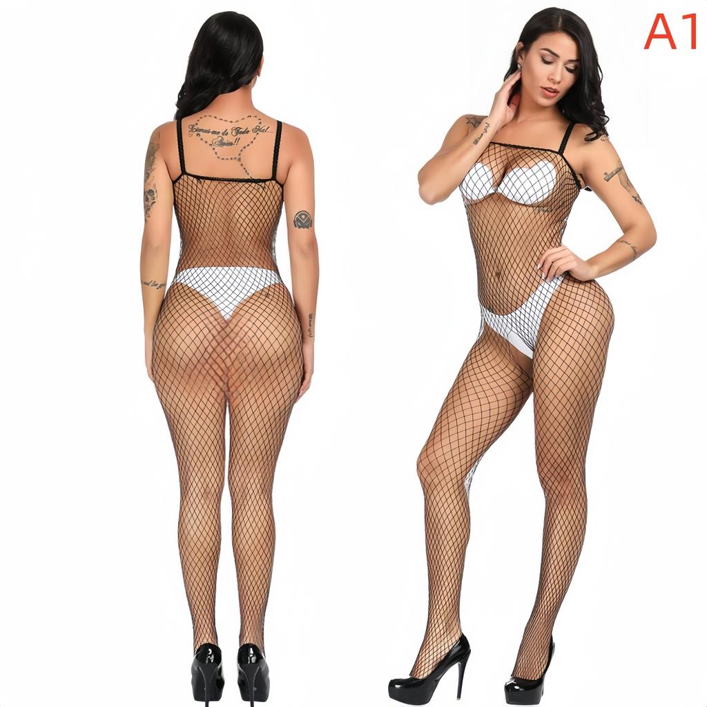 Womens Bodystocking Fishnet Dress Lingerie Open Crotchless Bodysuit Women Underwear See Through Babydolls Sexy Costumes