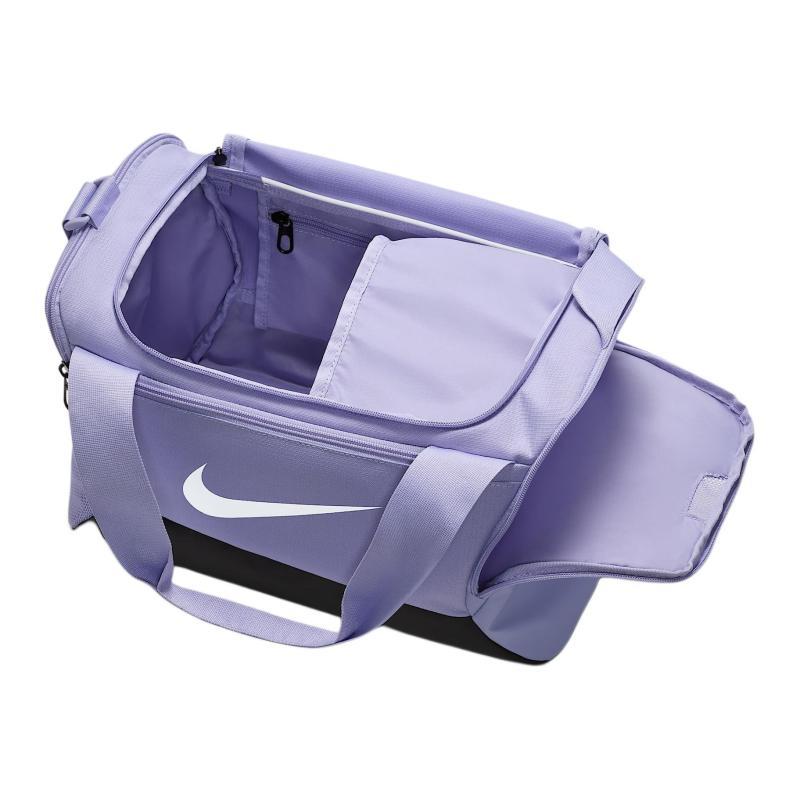 Nike Brasilia Polyester Shoulder Bag, Crossbody Bag, Handbag Extra Small Unisex Light Purple Ice & Black & White Casual DM3977-533