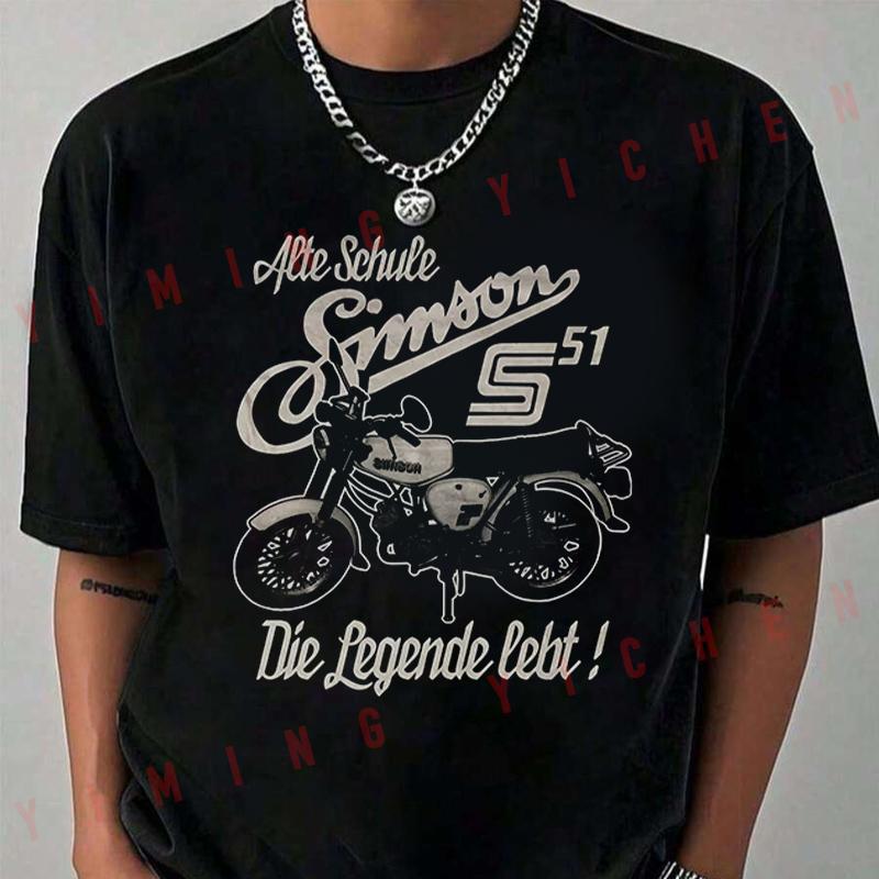Vintage German Motorcycle T-Shirt Moto Riders Summer Men's Casual O-Neck Tops Tee 2026