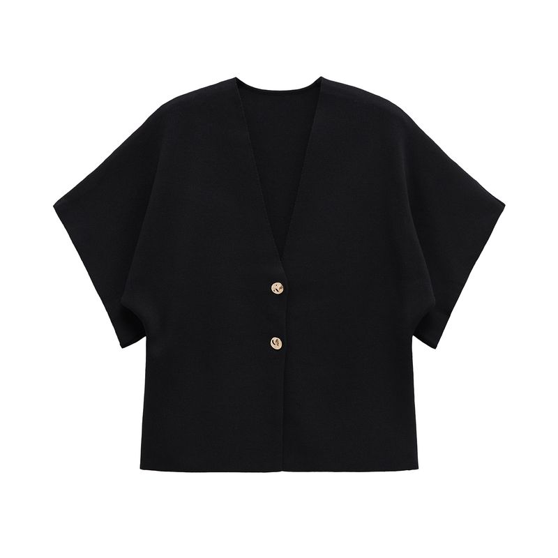 Zbzr Spring New Women Clothes Western Style French Style Versitile Fashion Short Sleeve Simple Knitted Outerwear 4192101