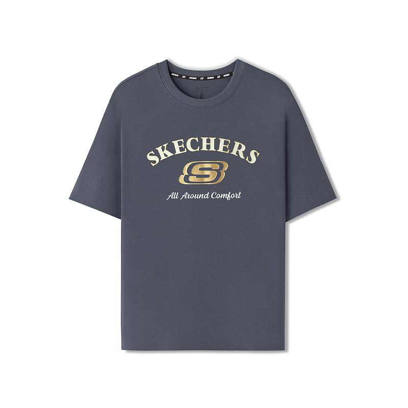 Skechers Round Neck Breathable Knitted Pullover Short Sleeve T-Shirt Unisex Tops L226U067-026R XS