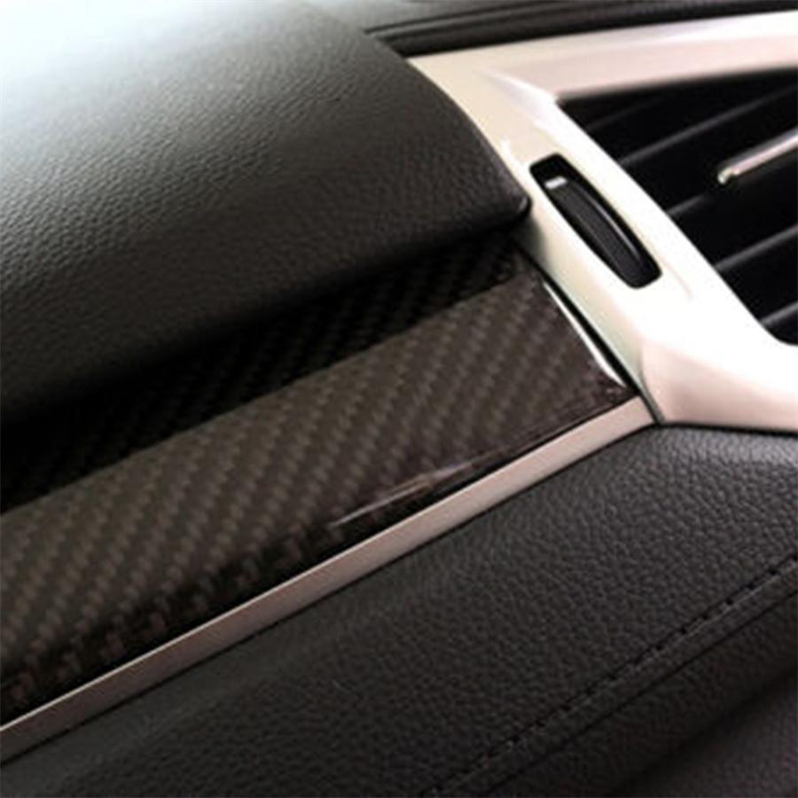 Carbon Fiber Center Dashboard Console Cover Trim Sticker For Honda Civic 2016-19 RHD