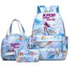 3-teiliges/Set Anime niedlich K-pop Bedruckter Rucksack mit Handtasche Federmäppchen für Teenager Schüler Mädchen Jungen Schultasche Schultasche Damen Große Kapazität Reisetasche