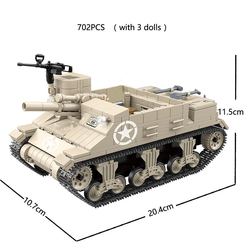 Sluban Military Cannon Assault Armored Vehicle Battle Tank Car Truck Army Weapons Soldier Building Block Model King Kid Toy Gift