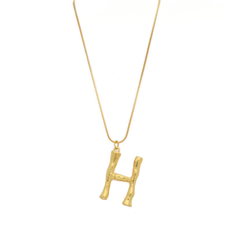 Letter Charm Bamboo Pendant Women 