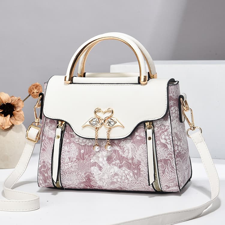 Jacquard color-blocked handbag women's one-shoulder crossbody bag