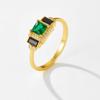 ANDYWEN Pierścionki ze srebra próby 925, złota, zielonego i czarnego cyrkonu, damska moda, delikatna luksusowa biżuteria