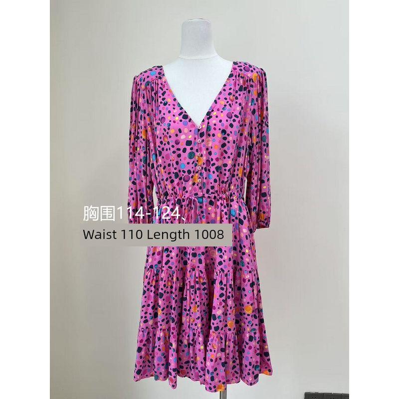 Foreign Trade Original Garment Original Order Bright and Bright Niche Design Sense Dress Vacation Floral Skirt Long dress Series 10