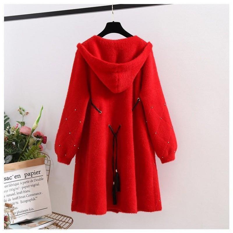 Womens Oversized Hooded Chenille Sweater Coat