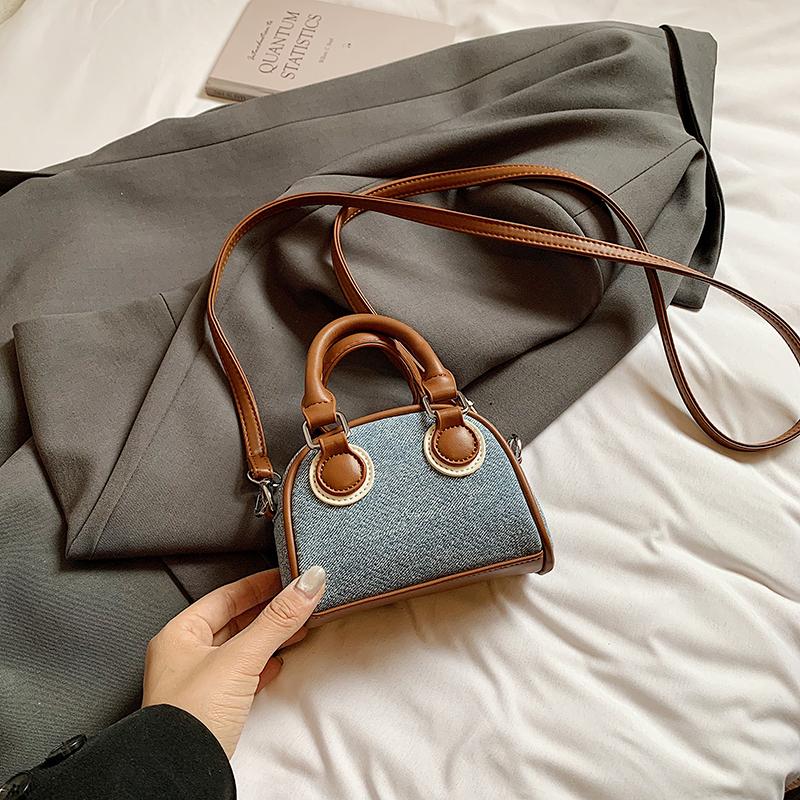 Contrast Color Leather Crossbody Bag 2026 New Mini Purse Cute Trend Lady Lipstick Bag Versatile Shoulder Phone Bag Day Clutches