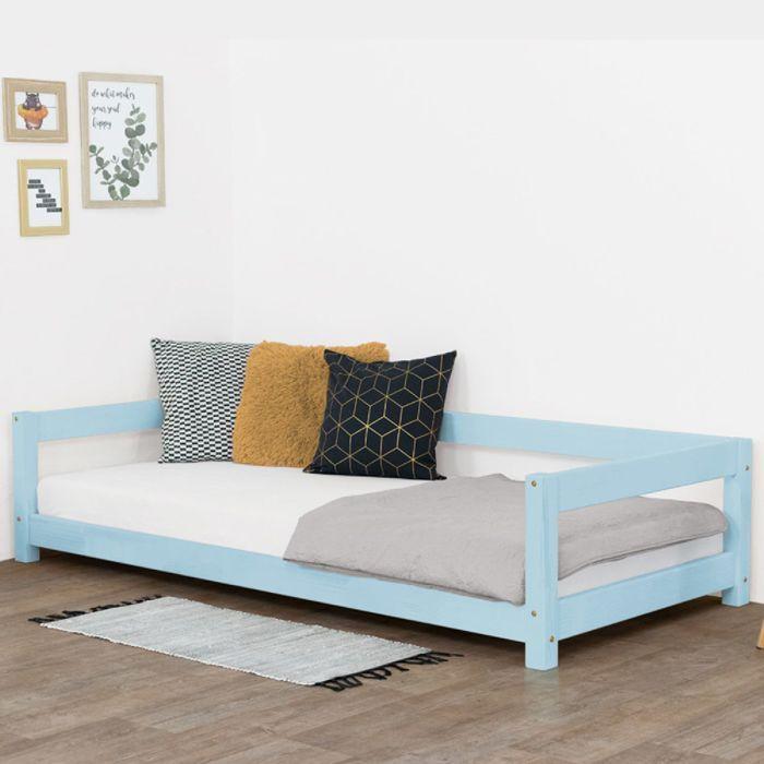 Lit enfant - BENLEMI - STUDY - 80 x 160 cm - Bois massif - Bleu clair