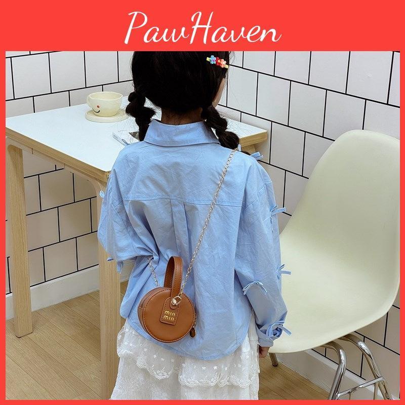 Children Color Solid Cartoon Crossbody Bag Cute Design Polyester Lining Girls