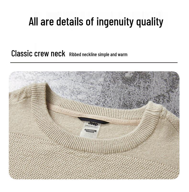 Jeep Men's Casual Long-Sleeve Round Neck Cardigan