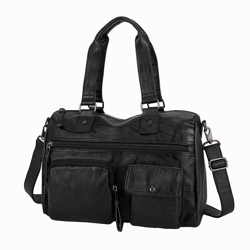 

Сумка через плечо PU Сумка Мужская сумка Одноплечевая сумка Кроссбоди Большая вместимость Компьютерная Дорожная Сумка Ручная сумка Повседневная и Универсальная чёрный