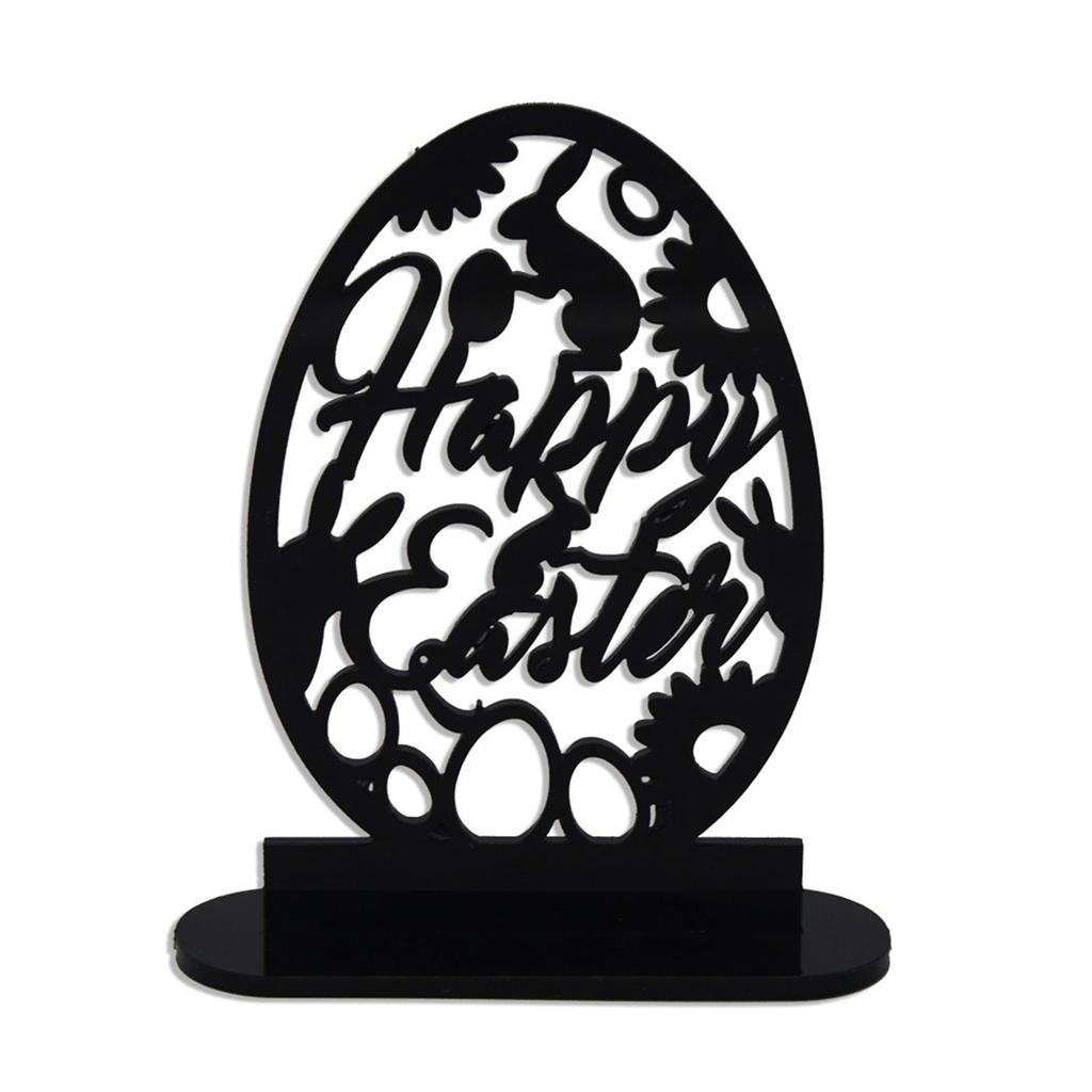 Easter Bunny Decorations Spring Home Decor Hollow Out Acrylic Standing Rabbit Egg Figurine Statue Ornaments Party Gifts