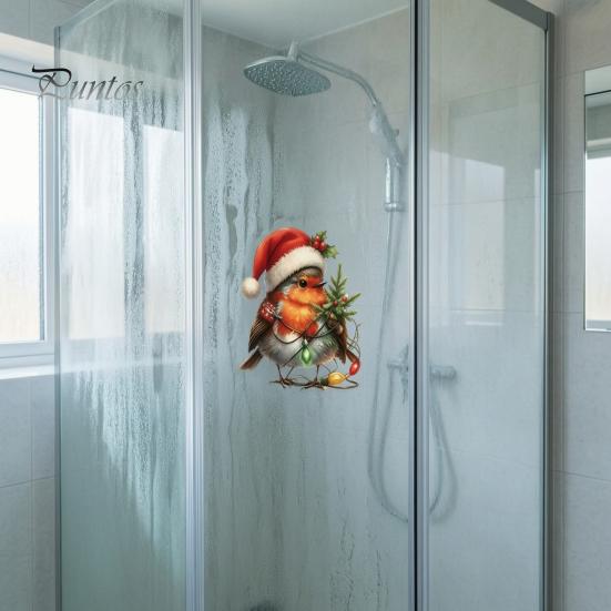 Outdoor Balcony Glass Decorations Christmas Bird Static Window Stickers, PVC Waterproof Decorative Decals Durable Indoor Accents for Holiday
