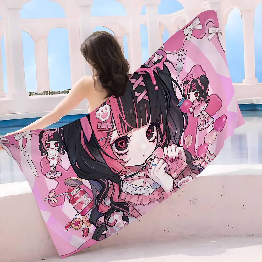 Popular J-Jirai K-Kei Fashion Microfiber Printed Beach Towel Mountain Climbing Yoga Beach Swimming Running Absorbent Soft Towel