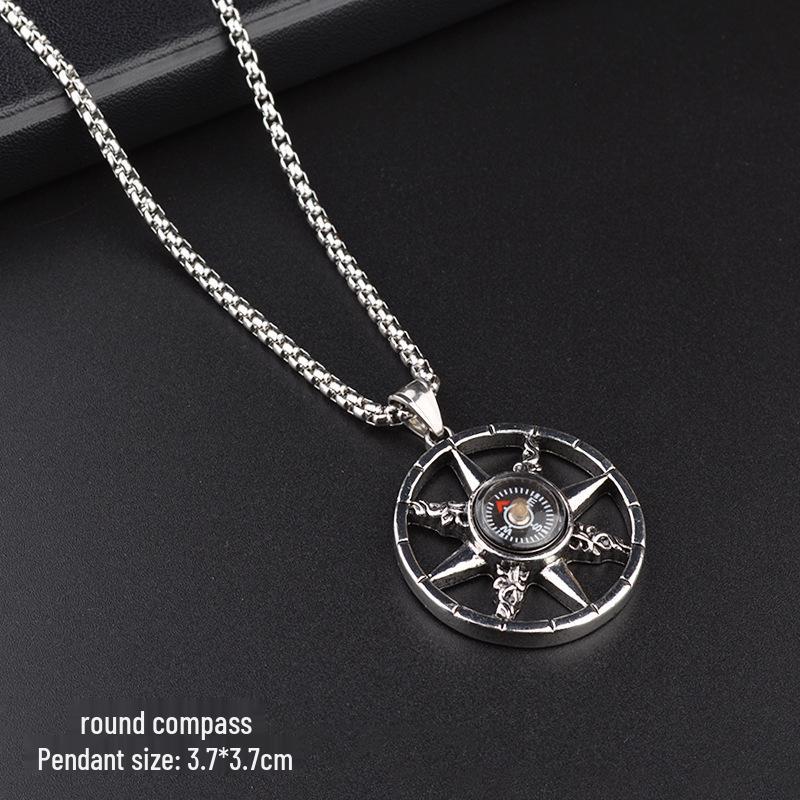 Trendy Six-Pointed Star Pendant Titanium Steel Necklace for Men & Women - Hip Hop Style Sweater Chain Jewelry.