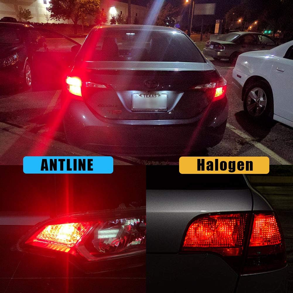 Antline Extremely Bright 3157 3156 3156A 3057 4057 4157 3057LL 3457 3157K 21-SMD 1260 Lumens LED Bulb Replacement Brilliant Red For Car Brake Tail