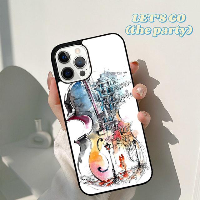 Autumu Gothic Girl Violin Watercolor Phone Case Cover for iPhone 17 Air 16 16e 15 12 11 13 14 Pro Max Plus Coque