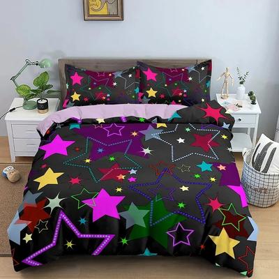 Bettwäsche-Set Luxus-Bettbezug mit Kissenbezug Steppdeckenbezug Queen King Size Bettwäsche Sternenhimmel Muster Full Bettdeckenbezug