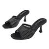 Fashion Female Shoes On Sale 2025 New Women’s Modern Slippers Summer Mesh Thin Heels Slippers for Daily Plus Size Fashion Dress Sandals
