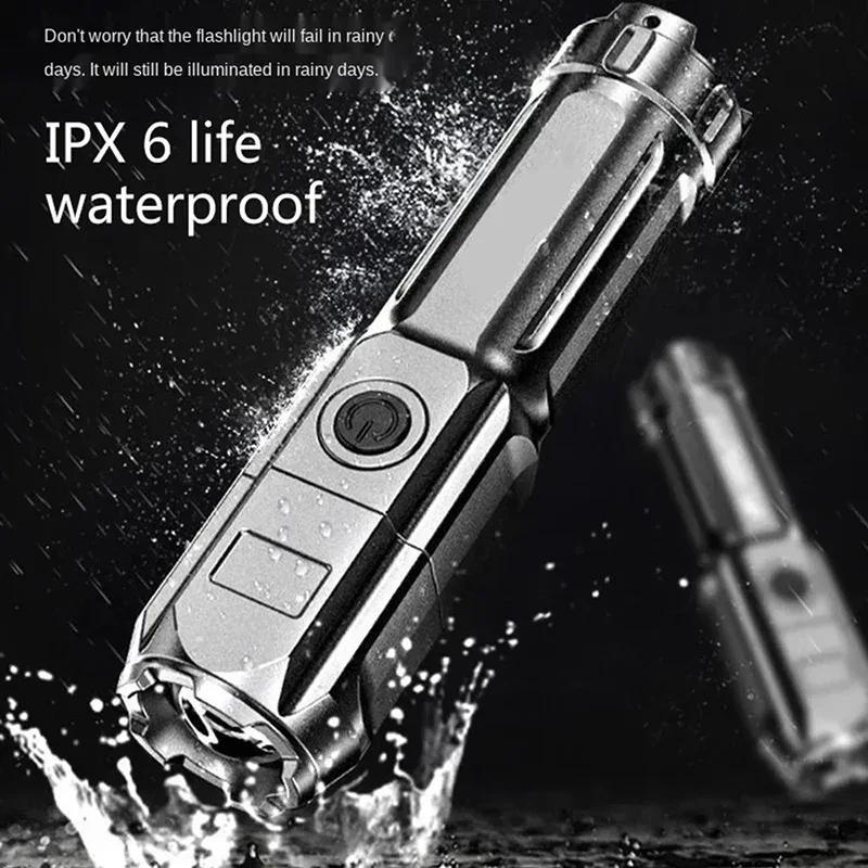Powerful LED Flashlight Rechargeable USB Waterproof Zoom Fishing Hunting Camping High Lumen Tactical Flashlight LED Torch