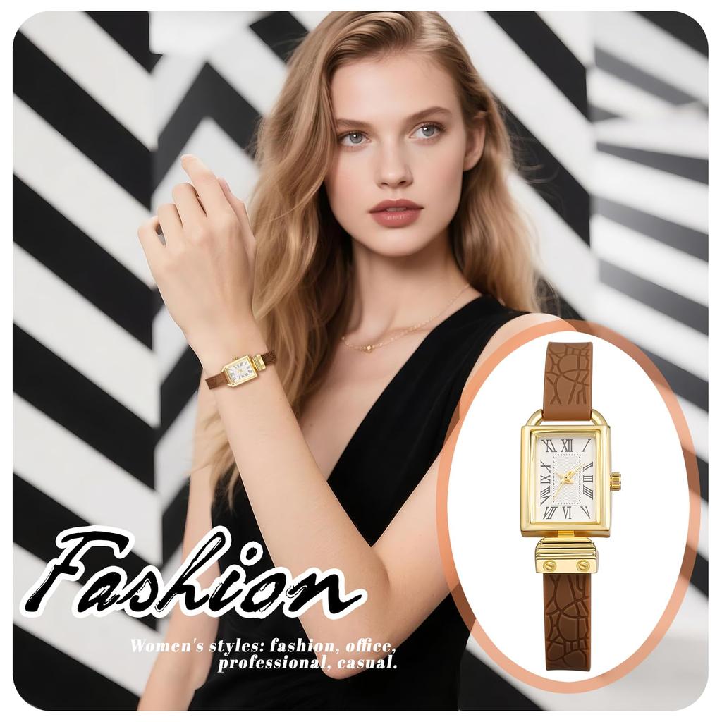Square Women's Watch Leather Strap Waterproof Cute Fashion Analog Display Leather Belt Quartz Watch Women's Accessories - Birthday Anniversary