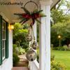 Decorațiuni Clopoței Pom de Crăciun cu Trei Clopoței Rezistente la Spargere Ornament Festiv de Agățat pe Perete Stil Rustic cu Fundă