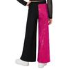 Girls Sequins Patchwork Pants Elastic Waist Color Block Dance Trousers Hip Hop Jazz Outfit