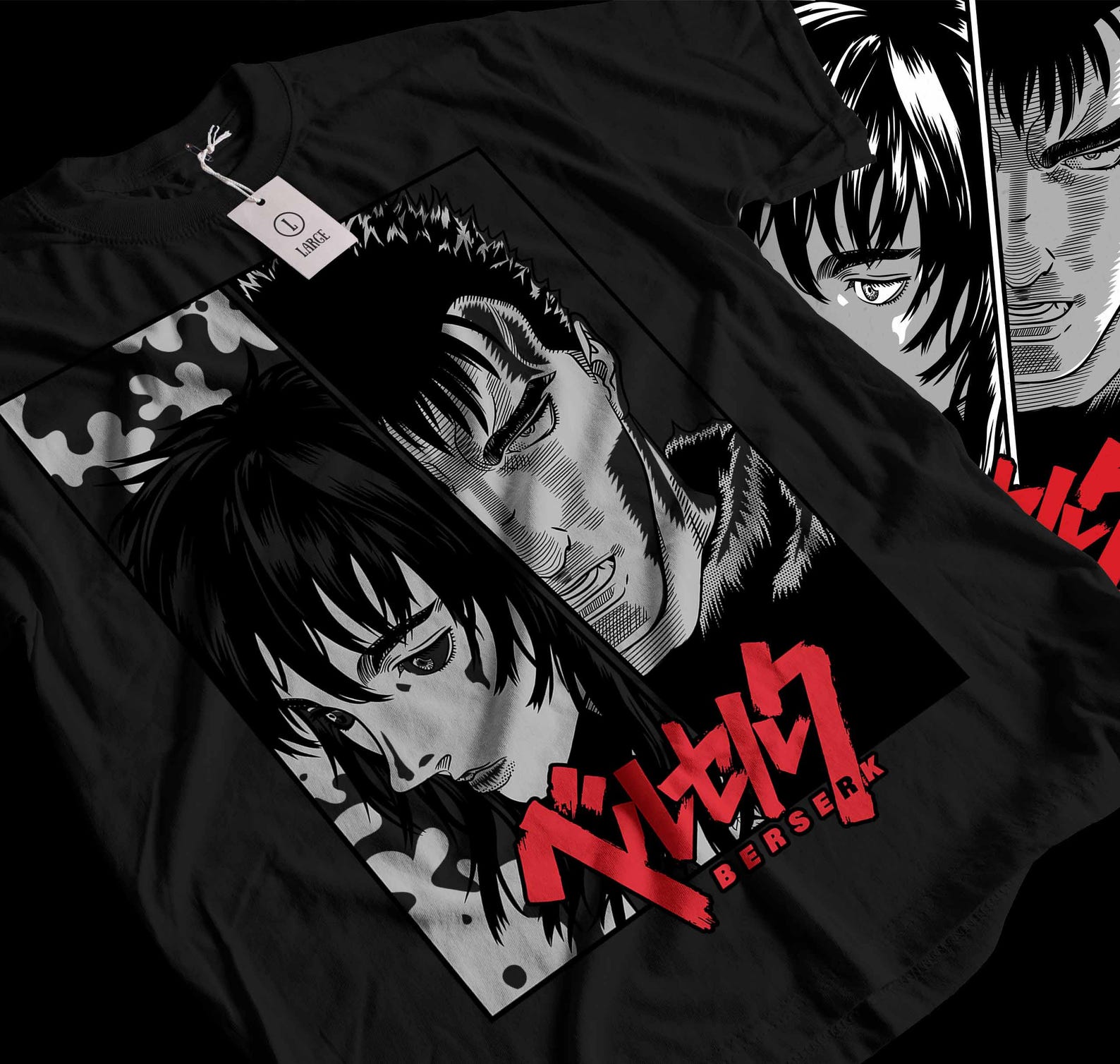 Unisex Skull Knight Shirt, Anime Vintage Special T-shirt, Anime Manga, Anime Shirt, Black Swordsman, Graphic Anime Tee, Manga Shirt, Japan M