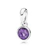 Round Purple Gemstone Pendant Women Pendant Silver 390396SAM