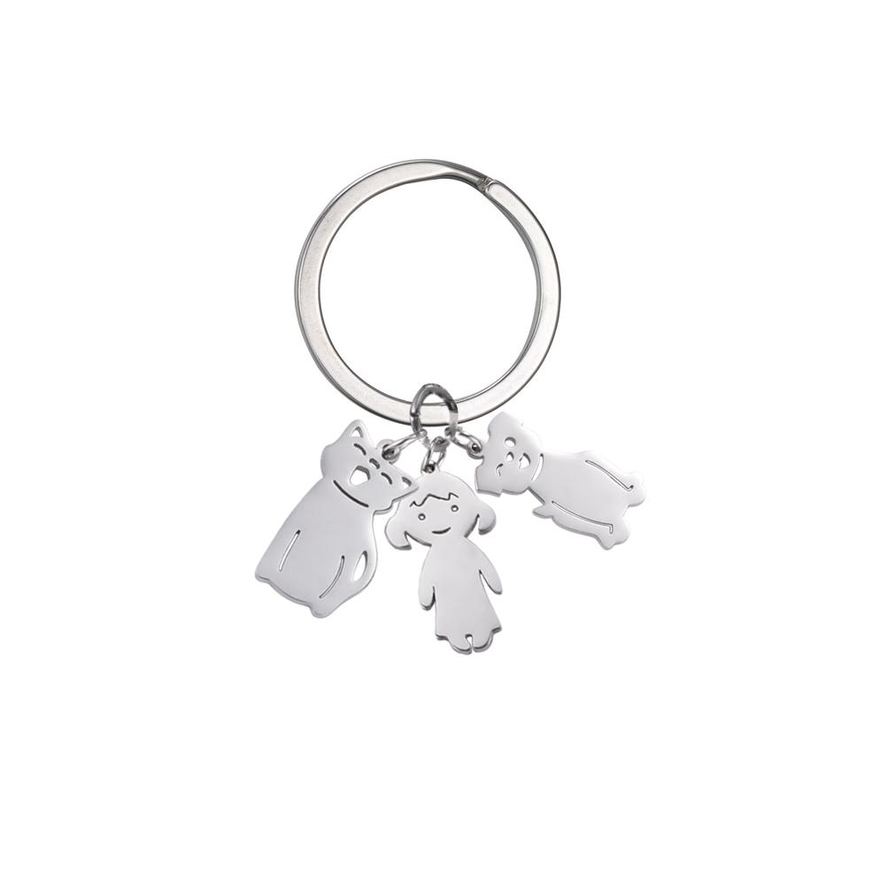 Personalized Keychain Custom Boy Girl Key Chain Family Mother Kid Child Gift For Woman Men Couple Stainless Steel Jewelry