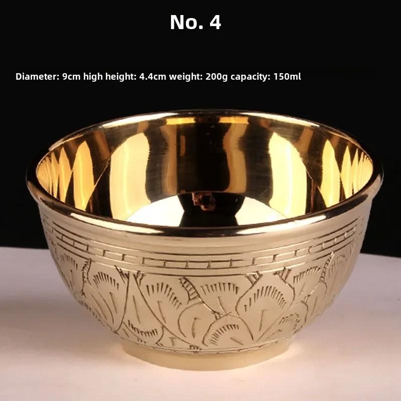 Creative Mini Beverage Wine Cup Retro Brass Chalice Cup Wine Goblet European Style Metal Liquor Tumbler Home Bar Kung Fu Tea Cup