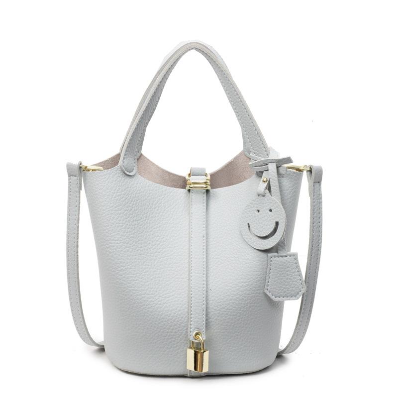 2025 Spring and Summer Hot Sale, High-end Portable Bucket Bag, Women's Casual Versatile Lychee Pattern Texture Messenger Child and Mother Bag